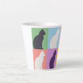 Tasse Latte Cat silhouette colorful (Devant)