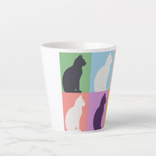 Tasse Latte Cat silhouette colorful (Devant)
