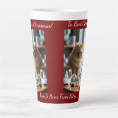 Tasse Latte Cat Snow Globe, Image Names Text, Customize, (Devant)