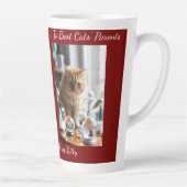 Tasse Latte Cat Snow Globe, Image Names Text, Customize, (Droite)