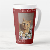 Tasse Latte Cat Snow Globe, Image Names Text, Customize, (Angle droit)