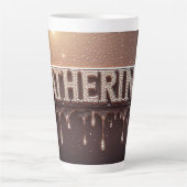 Tasse Latte Catherine Nom en Or Liquide (Devant)