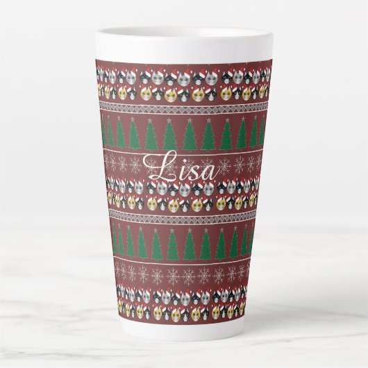 Tasse Latte Cats Christmas (Devant)