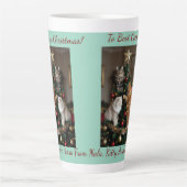 Tasse Latte Cats Christmas Tree, Image Names Text, Customize, (Devant)
