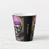 Tasse Latte Cauldron d'Halloween gothique foncé (Devant)