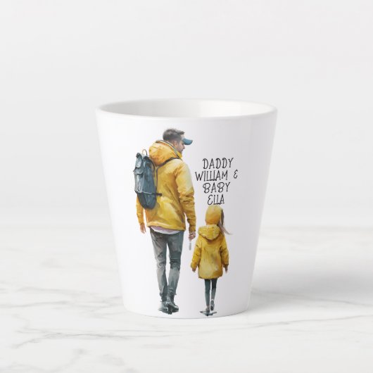 Tasse Latte Caution père et fille (3) (Devant)