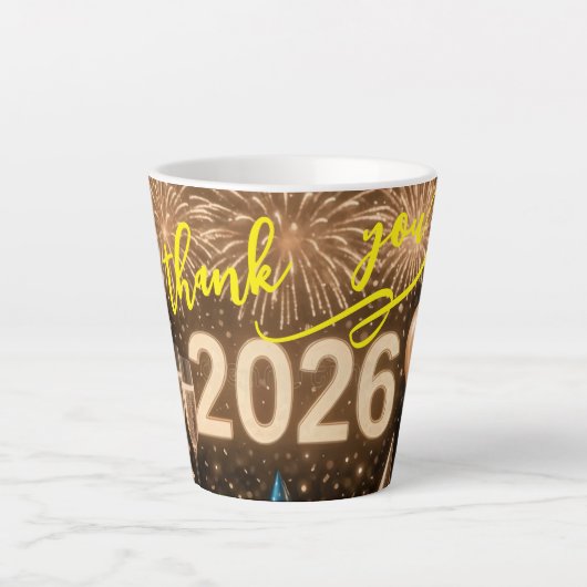 Tasse Latte Celebrate the start of 2026 with gratitude (Devant)