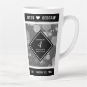 Tasse Latte Célébration élégante du 4ème anniversaire de maria (Droite)