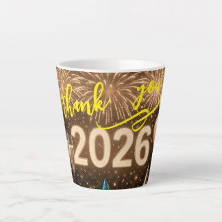 Tasse Latte Célébrez le début de 2026 avec gratitude