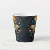 Tasse Latte Celestial Moth and Moon Phases – Enchanted Night (Devant)
