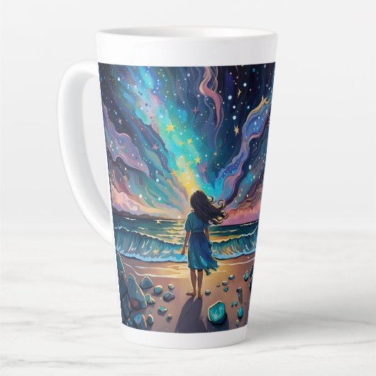Tasse Latte celui qui cherche à arracher les étoiles. (Angle gauche)