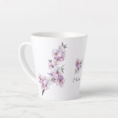Tasse Latte Céramique en fleurs de cerisier rose (Angle gauche)