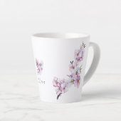 Tasse Latte Céramique en fleurs de cerisier rose (Angle droit)