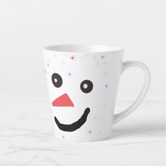 Tasse Latte Cercle, Snowman, Réveillon du Nouvel An, Étoile (Droite)