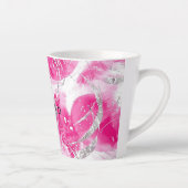 Tasse Latte Cercles Abstraits en verre d'argent rose (Droite)