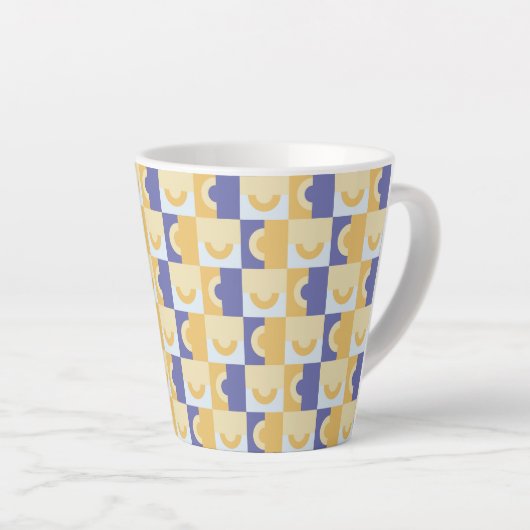 Tasse Latte Cercles en violet et jaune (Angle droit)