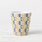 Tasse Latte Cercles en violet et jaune (Devant)