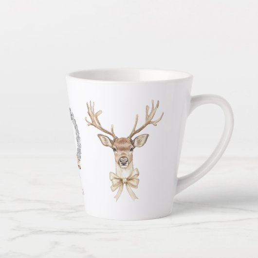 Tasse Latte Cerf avec Bow Noël (Droite)