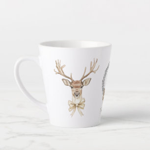 Tasse Latte Cerf avec Bow Noël
