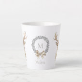 Tasse Latte Cerf avec Bow Noël (Devant)