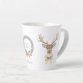 Tasse Latte Cerf avec Noël Ruban (Angle droit)