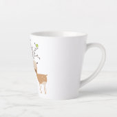Tasse Latte Cerf de Noël avec oiseaux (Droite)