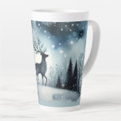 Tasse Latte Cerf de Nuit d'Hiver Étoilé (Angle droit)