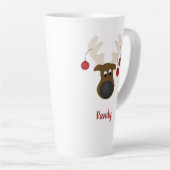 Tasse Latte Cerf de rennes de Noël Personnalisé 17oz (Angle droit)