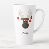 Tasse Latte Cerf de rennes de Noël Personnalisé 17oz (Droite)