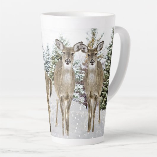 Tasse Latte Cerf de Virginie Noël Merveilleux Hiver (Angle droit)