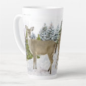 Tasse Latte Cerf de Virginie Noël Merveilleux Hiver (Angle gauche)