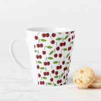 Cerise Rouge, Motif De Cerises, Feuilles, Fruits