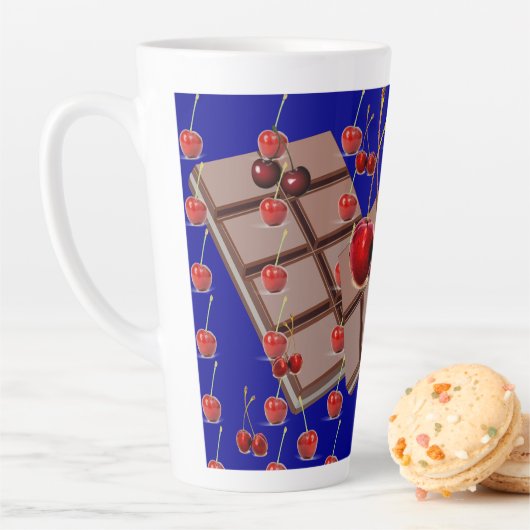 Tasse Latte Cerises au Chocolat (En situation)