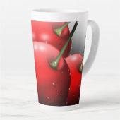 Tasse Latte Cerises avec gouttes de ragoût (Angle droit)