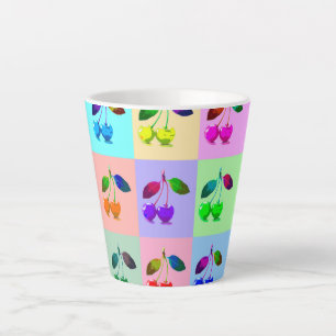 Tasse Latte Cerises colorées - Pop Art