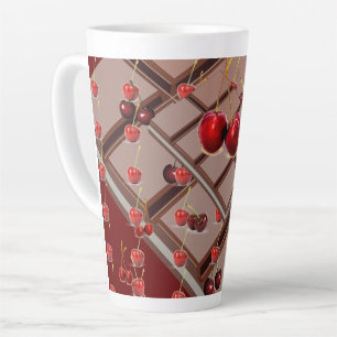 Tasse Latte Cerises rouges au chocolat