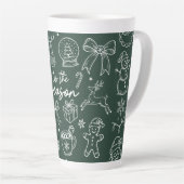 Tasse Latte C'est la saison - Doodle de Noël (Angle droit)