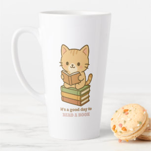 Tasse Latte C'est une bonne journée pour lire un livre, joli c