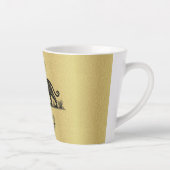 Tasse Latte Cet élégant Monogramme Motif Gold Black (Droite)