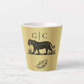 Tasse Latte Cet élégant Monogramme Motif Gold Black (Devant)