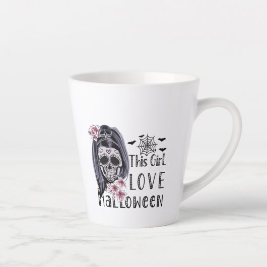 Tasse Latte Cette fille aime Halloween (Droite)