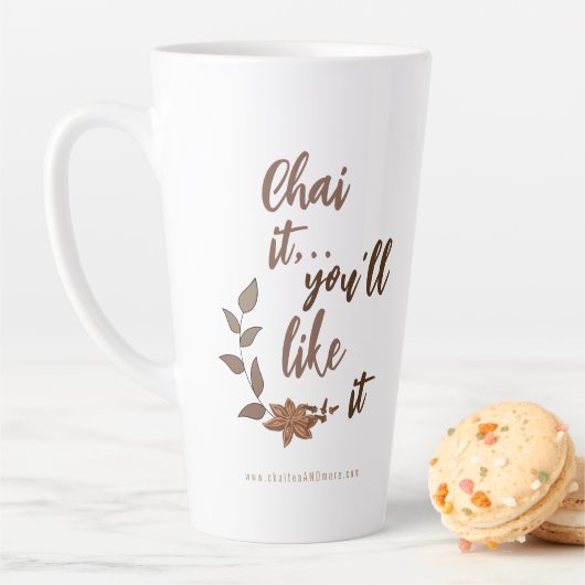 Tasse Latte Chai Latte Pun Café Merch (En situation)