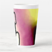 Tasse Latte Chaîne de blocage : Abstrait rose, jaune, noir et  (Devant)