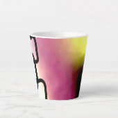 Tasse Latte Chaîne de blocage : Abstrait rose, jaune, noir et  (Devant)