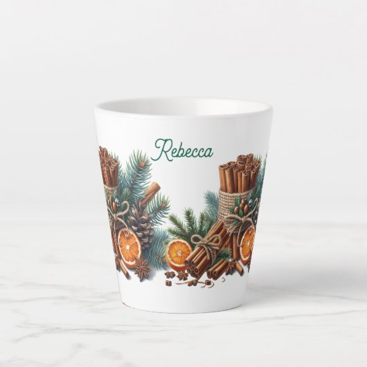 Tasse Latte Chaleur dans chaque Sip Nom personnalisé (Devant)