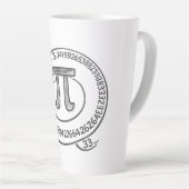 Tasse Latte Chalk Style Pi Symbol with Digits – Math Pi Day (Angle droit)