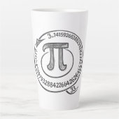 Tasse Latte Chalk Style Pi Symbol with Digits – Math Pi Day (Devant)