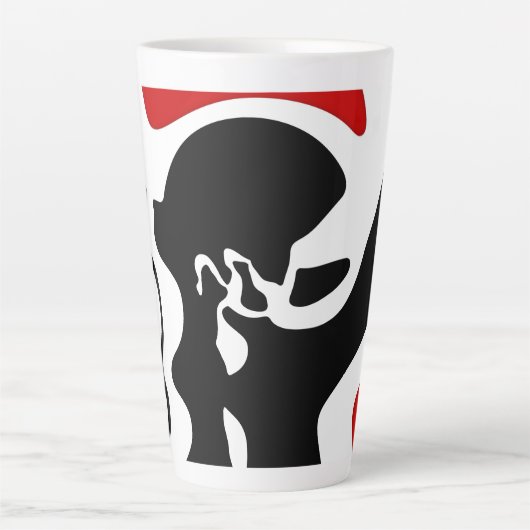 Tasse Latte Chambre de décalage : Noir, Blanc et Rouge Abstrai (Devant)