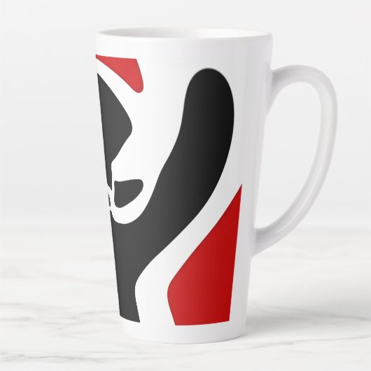 Tasse Latte Chambre de décalage : Noir, Blanc et Rouge Abstrai (Droite)
