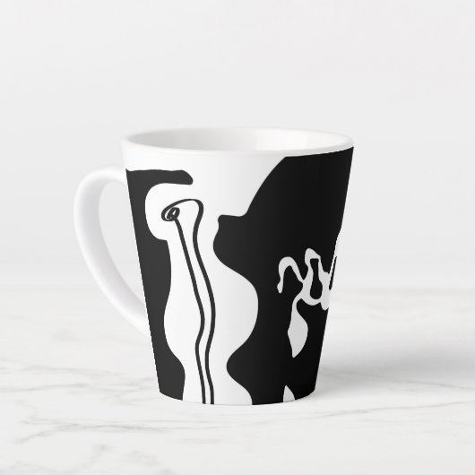 Tasse Latte Chambre de décalage : Noir, Blanc et Rouge Abstrai (Angle gauche)